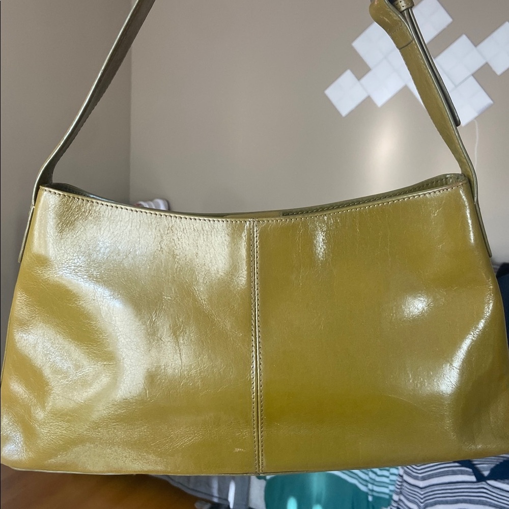 Vintage 90’s hobo leather shoulder bag - moss green